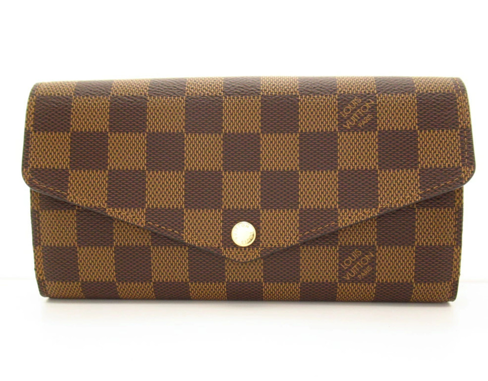 LOUIS VUITTON Long Wallet Portefeuille Sarah Damier Ebene Brown
